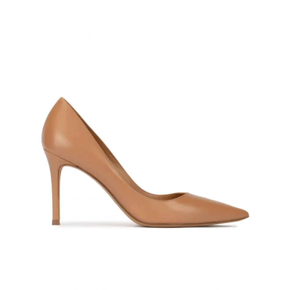 Aqua Escarpins à talons hauts en cuir camel