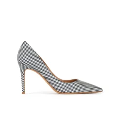 Aqua Escarpins à talons hauts en tissu à carreaux blanc et bleu