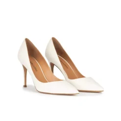 Aqua Escarpins à talons hauts en cuir blanc cassé
