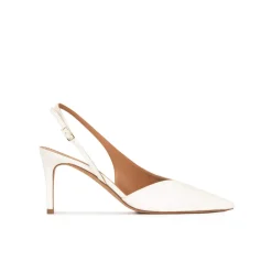 Aquamarie Escarpins à brides en cuir blanc cassé