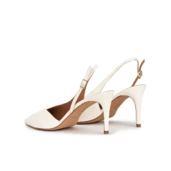 Aquamarie Escarpins à brides en cuir blanc cassé