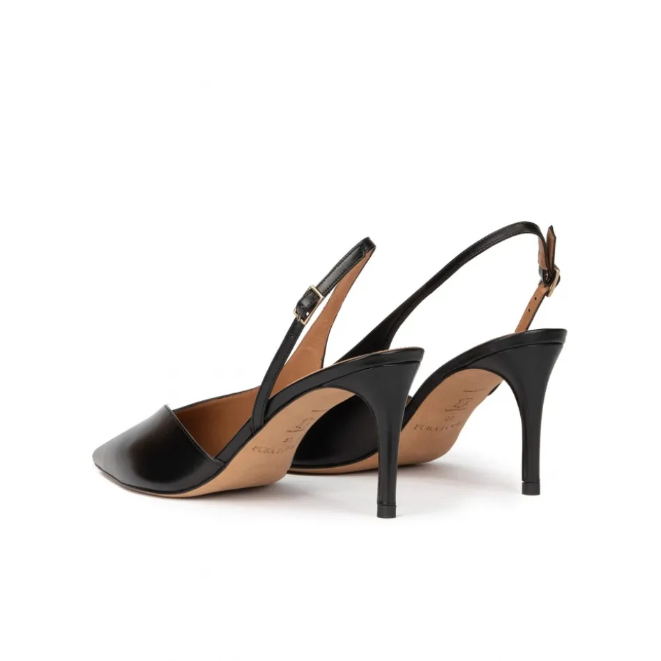 Aquamarie Escarpins à brides en cuir noir