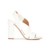 Aquira Sandales à talons épais en cuir blanc cassé