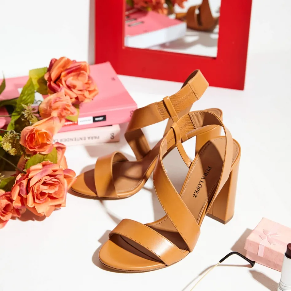 Aquira Sandales à talons hauts en cuir camel