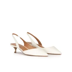 Blanque Escarpins à brides en cuir blanc cassé