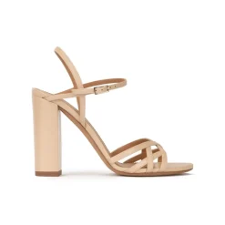 Coque Sandales à talons hauts en cuir beige