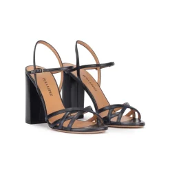 Coque Sandales à talons hauts en cuir bleu marine
