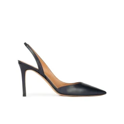 Danique Escarpins à brides en cuir bleu marine