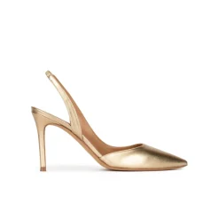 Danique Escarpins à brides en cuir métallisé doré