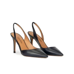 Danique Escarpins à brides en cuir bleu marine