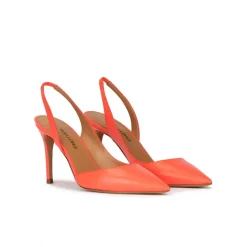 Danique Escarpins à brides en cuir rose corail