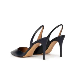 Danique Escarpins à brides en cuir bleu marine