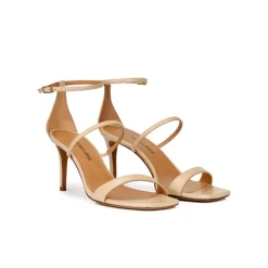 Daquesha Sandales à talons moyens en cuir beige