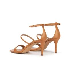 Daquesha Sandales à talons moyens en cuir camel