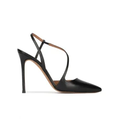 Dominique Escarpins à brides en cuir noir