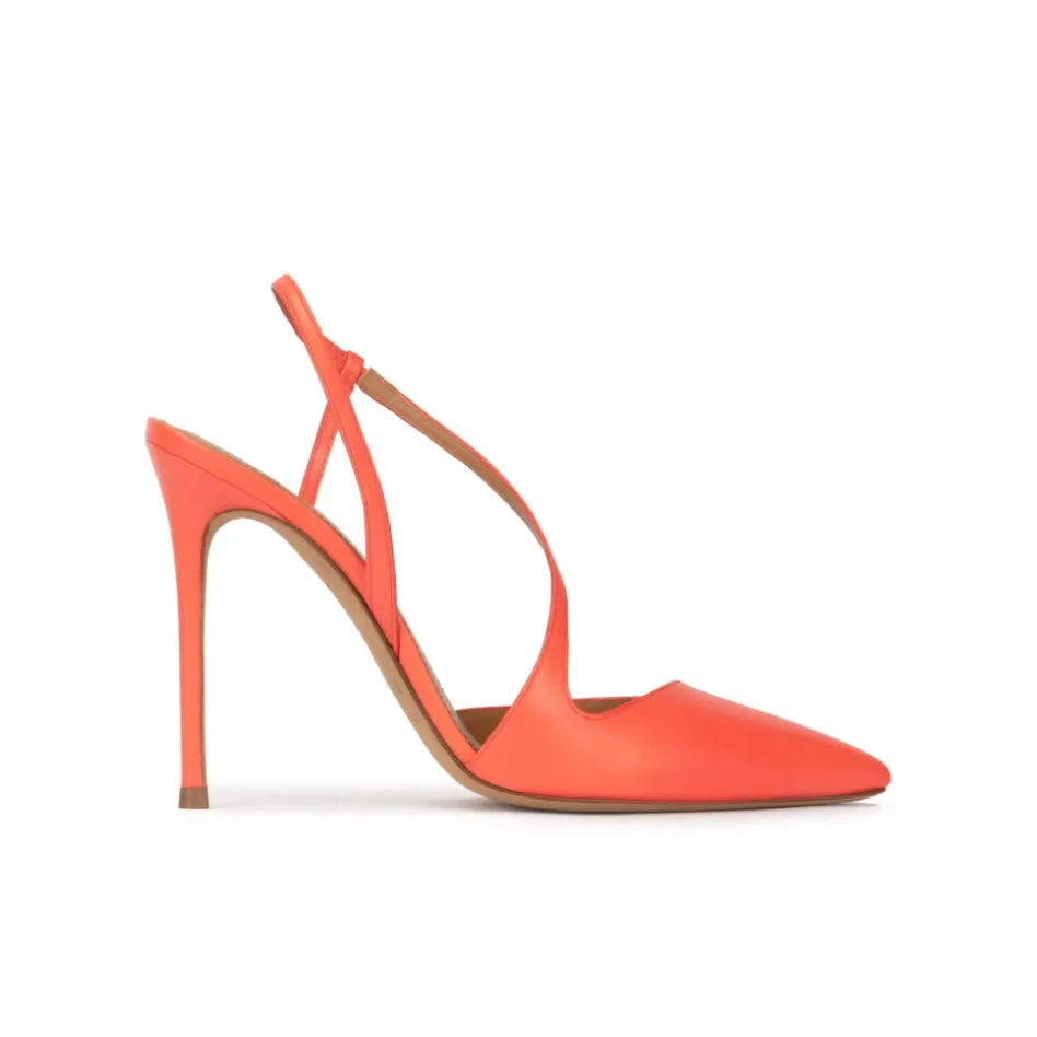 Dominique Escarpins à talons hauts en cuir corail