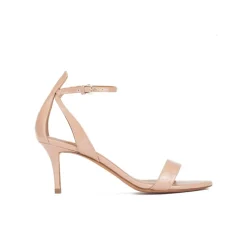 Fantine Sandales à talons moyens en cuir verni nude