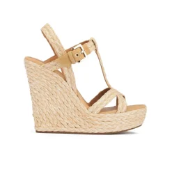 Filipa Espadrilles compensées en raphia tressé naturelle