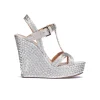 Filipa Espadrilles compensées en raphia tressé argent