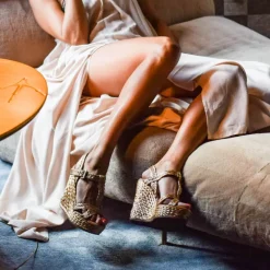 Filipa Espadrilles compensées en raphia tressé bronze