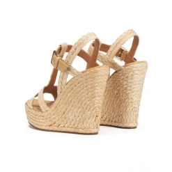 Filipa Espadrilles compensées en raphia tressé naturelle