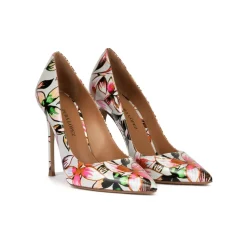 Kameron Chaussures pointue avec talon fin de 11 cm en imprimé fleur