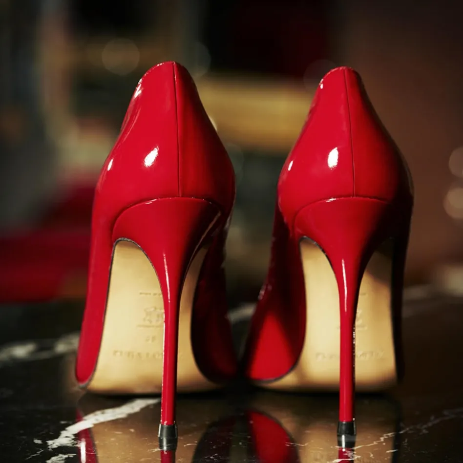 Kameron Escarpins à talons hauts en cuir verni rouge