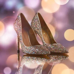 Kameron Escarpins à talons hauts en tissu pailleté multicolore