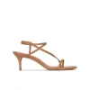 Laquenda Sandales à talons moyens en cuir camel