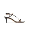 Laquenda Sandales à talons moyens en cuir noir