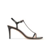 Leonique Sandales à talons moyens en cuir noir