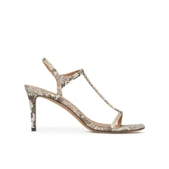 Leonique Sandales à talons moyens en cuir effet serpent