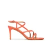 Marinique Sandales à talons moyens en cuir rose corail