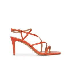 Marinique Sandales à talons moyens en cuir orange