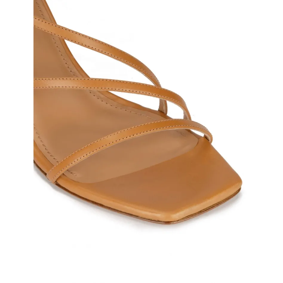 Marinique Sandales à talons moyens en cuir camel