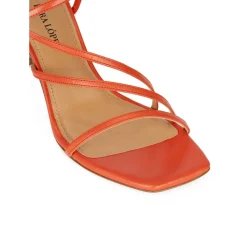 Marinique Sandales à talons moyens en cuir orange