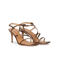 Marinique Sandales à talons moyens en cuir métallisé bronze