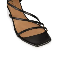 Marinique Sandales à talons moyens en cuir noir