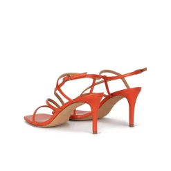 Marinique Sandales à talons moyens en cuir orange