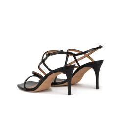 Marinique Sandales à talons moyens en cuir noir