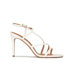 Marquesa Sandales à talons hauts en cuir blanc cassé