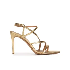 Marquesa Sandales à talons hauts en cuir métallisé doré