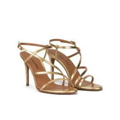 Marquesa Sandales à talons hauts en cuir métallisé doré