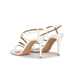 Marquesa Sandales à talons hauts en cuir blanc cassé