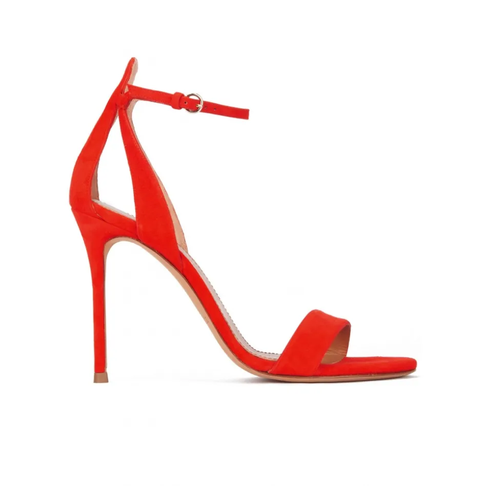 Martina Sandales à talons hauts en daim rouge