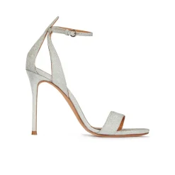 Martina Sandales à talons hauts en tissu pailleté argenté