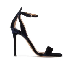 Martina Sandales à talons hauts en velours bleu marine