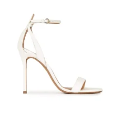 Martina Sandales à talons hauts en cuir blanc cassé