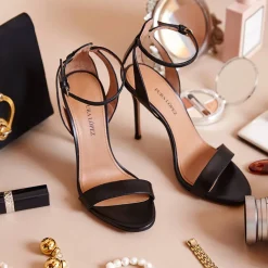 Martina Sandales à talons hauts en cuir noir