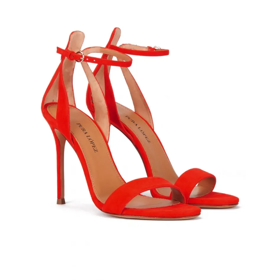 Martina Sandales à talons hauts en daim rouge